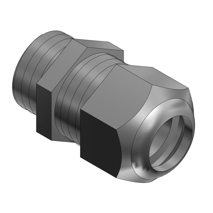 T&B CC-ISO20-G Non-Metallic Cable Gland, ISO 20 Thread, 0.236 to 0.473 in Dia Cable, 0.59 in L Thread, Nylon 6
